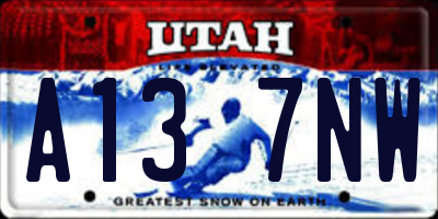 UT license plate A137NW