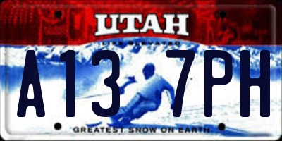 UT license plate A137PH