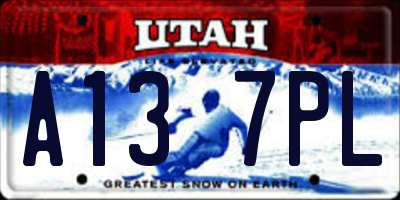 UT license plate A137PL