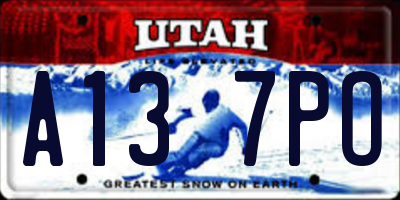 UT license plate A137PO