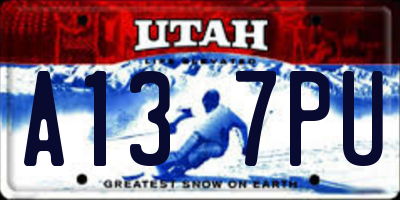 UT license plate A137PU