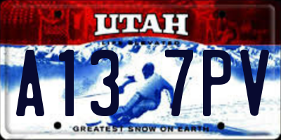 UT license plate A137PV