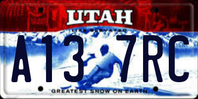 UT license plate A137RC