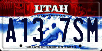 UT license plate A137SM