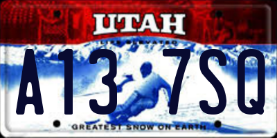 UT license plate A137SQ