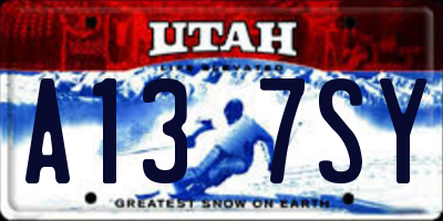 UT license plate A137SY