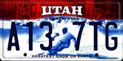 UT license plate A137TG