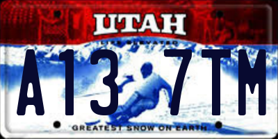 UT license plate A137TM
