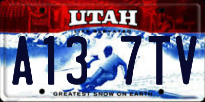 UT license plate A137TV