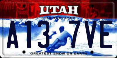 UT license plate A137VE