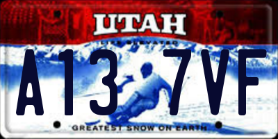 UT license plate A137VF