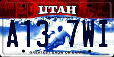 UT license plate A137WI