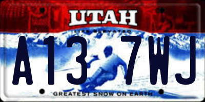 UT license plate A137WJ