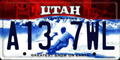 UT license plate A137WL