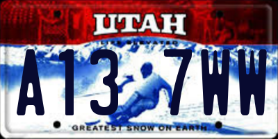 UT license plate A137WW