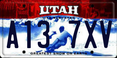 UT license plate A137XV