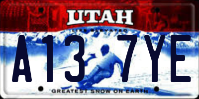 UT license plate A137YE
