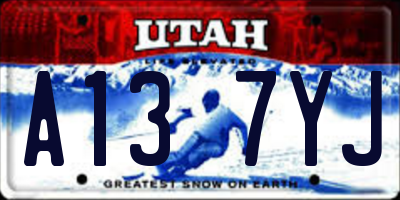 UT license plate A137YJ