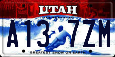 UT license plate A137ZM