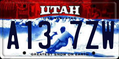 UT license plate A137ZW