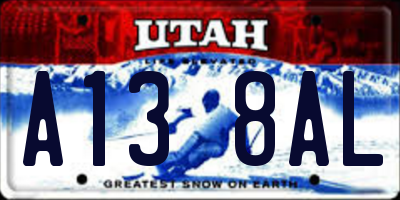 UT license plate A138AL