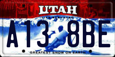 UT license plate A138BE