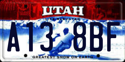 UT license plate A138BF