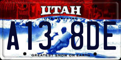 UT license plate A138DE