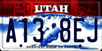 UT license plate A138EJ