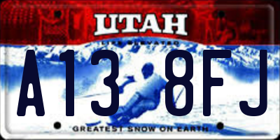 UT license plate A138FJ