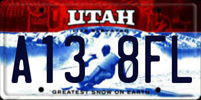 UT license plate A138FL
