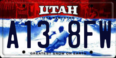 UT license plate A138FW