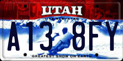UT license plate A138FY