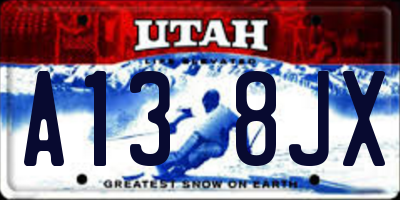 UT license plate A138JX