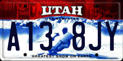UT license plate A138JY