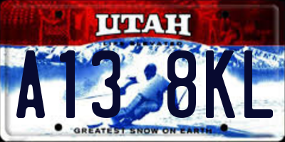 UT license plate A138KL