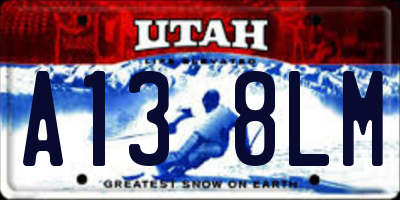 UT license plate A138LM