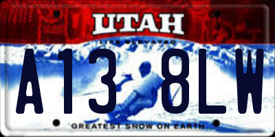 UT license plate A138LW