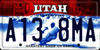 UT license plate A138MA