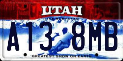 UT license plate A138MB