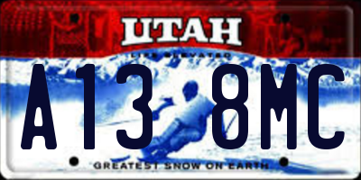 UT license plate A138MC