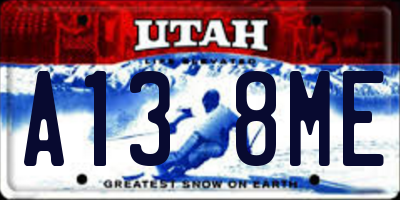 UT license plate A138ME