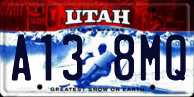 UT license plate A138MQ