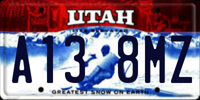 UT license plate A138MZ