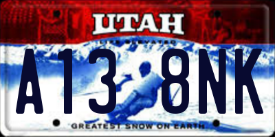 UT license plate A138NK