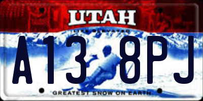 UT license plate A138PJ