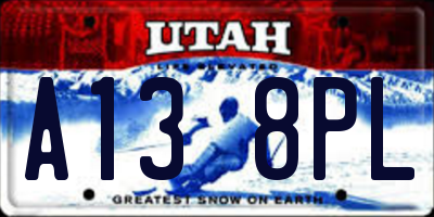 UT license plate A138PL