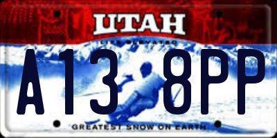 UT license plate A138PP