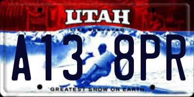 UT license plate A138PR