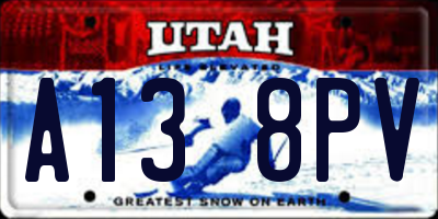UT license plate A138PV